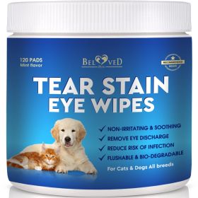 Dog Eye Wash Wipes Tear Stain Remover Cleaner Eye Infection Treatment Helps Prevent Pink Eye Relief Allergies Symptoms Runny Dry Eyes Safe for Sma