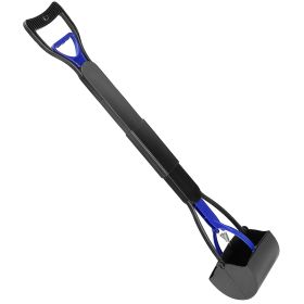 31.5in Pet Pooper Scooper Foldable Long Handle Dog Poop Waste Pick Up Rake for Large Medium Small Dogs (Color: Blue)